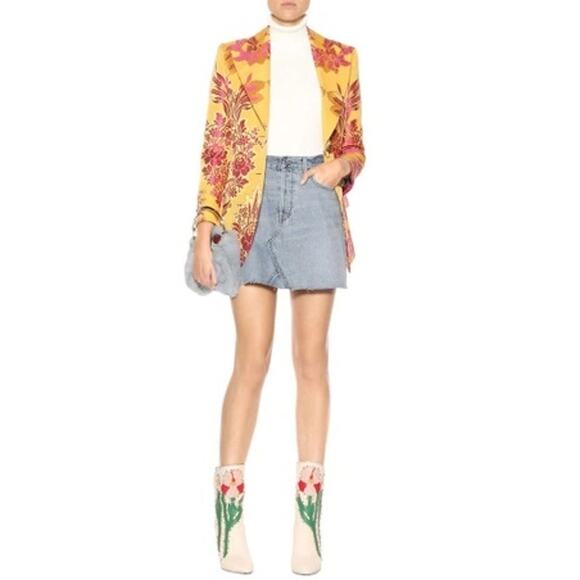 GUCCI Ivory Leather Floral ‘Fosca’ 2017 Pink Bottom Runway Booties Size 37 - Picture 3 of 16